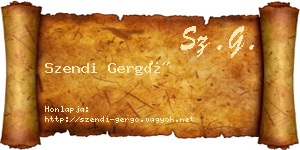 Szendi Gergő névjegykártya